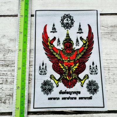 Cloth Flag Yantra Garuda Krut Protection King Guardian Shield Thai Amulet #17988