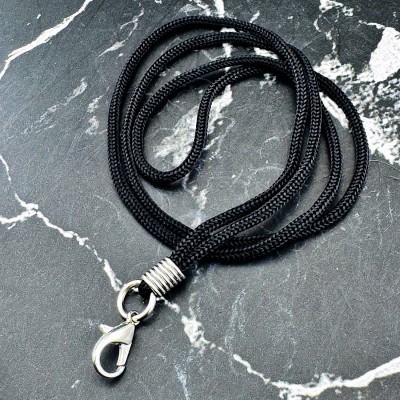 Nylon String Chain Stainless Clasp Hook Black Necklace Wearing Thai Amulet 18003