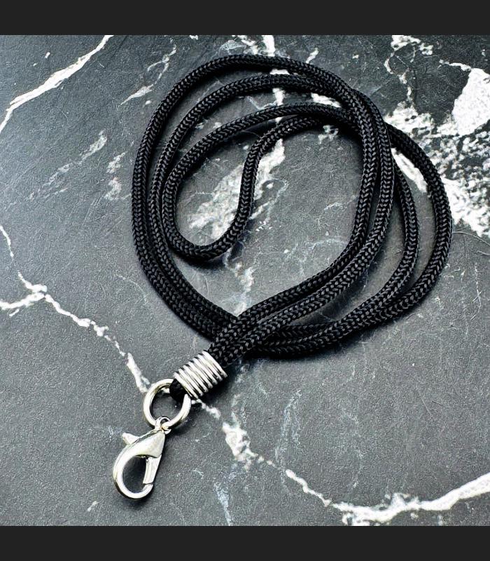 Nylon String Chain Stainless Clasp Hook Black Necklace Wearing Thai Amulet 18003