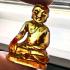 Antique Leklai Quartz Crystal Buddha Stone Kruhod Yellow Lucky Thai Amulet 18011
