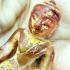Antique Leklai Quartz Crystal Buddha Stone Kruhod Yellow Lucky Thai Amulet 18011