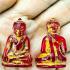 Antique Leklai Quartz Crystal Buddha Stone Kruhod Red Control Thai Amulet #18012