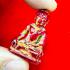 Antique Leklai Quartz Crystal Buddha Stone Kruhod Red Control Thai Amulet #18012