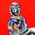 Antique Leklai Quartz Crystal Buddha Stone Kruhod Navy Blue Thai Amulet #18013