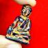 Antique Leklai Quartz Crystal Buddha Stone Kruhod Navy Blue Thai Amulet #18013
