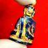 Antique Leklai Quartz Crystal Buddha Stone Kruhod Navy Blue Thai Amulet #18013