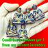 Antique Leklai Quartz Crystal Buddha Stone Kruhod Navy Blue Thai Amulet #18013