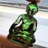 Antique Leklai Quartz Crystal Buddha Stone Kruhod Wealth Green Thai Amulet 18014