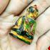 Antique Leklai Quartz Crystal Buddha Stone Kruhod Wealth Green Thai Amulet 18014