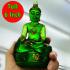 Antique Buddha Statue KruHod Green Stone Quartz Crystal Leklai Thai Amulet 18035