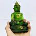 Antique Buddha Statue KruHod Green Stone Quartz Crystal Leklai Thai Amulet 18035