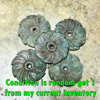 Antique Chakra Rowel Khmer Godness Weapon Bronze Warrior Vishnu Guardian #18052