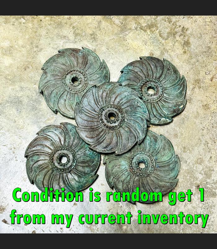 Antique Chakra Rowel Khmer Godness Weapon Bronze Warrior Vishnu Guardian #18052