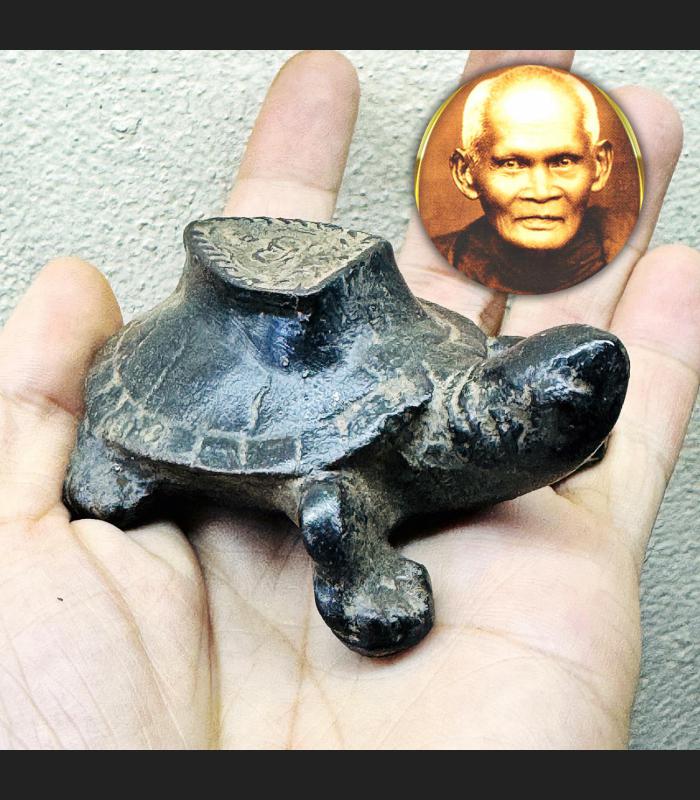 Old Lucky Wealth Turtle Jaosua Rich Millionaire JinDaMani Boon Thai Amulet 18053