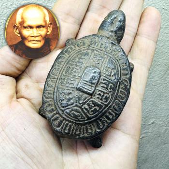 Magic Wealth Turtle Buddha JinDaMani Protection Guardian Boon Thai Amulet #18056