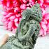 Antique Closed Eye Pidta Yantra Green Bronze Guard Protection Thai Amulet #18066