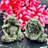 Antique Green Bronze Closed Eye Pidta 9Hand Shield Protection Thai Amulet #18067