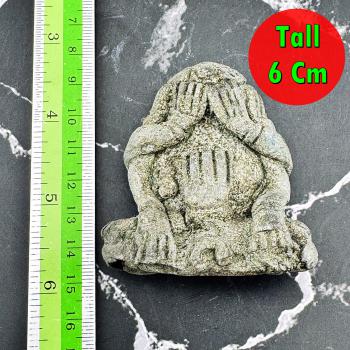 Antique Green Bronze Closed Eye Pidta 9Hand Shield Protection Thai Amulet #18067