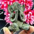 Antique Green Bronze Statue Closed Eye Pidta Shield Protection Thai Amulet 18067