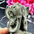 Antique Green Bronze Statue Closed Eye Pidta Shield Protection Thai Amulet 18067