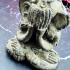 Antique Green Bronze Statue Closed Eye Pidta Shield Protection Thai Amulet 18067