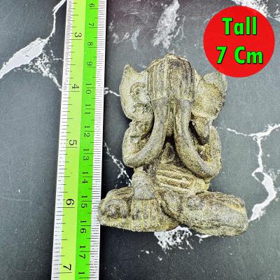 Antique Green Bronze Statue Closed Eye Pidta Shield Protection Thai Amulet 18068