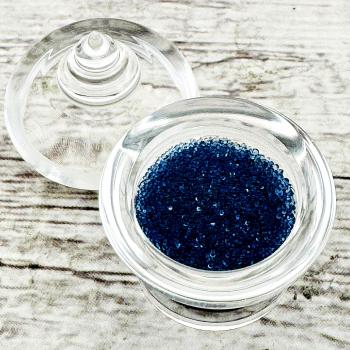 Sarira Relic More Mercy Holy Sacred Bead Stupa Deep Navy Blue Thai Amulet #18075