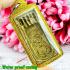 Buddhapada Footprint Leklai Suwanracha Yellow Gold Magic Lucky Thai Amulet 18079
