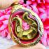 Leklai Suwanracha Yellow Gold Magic Omega Horn Evil Protection Thai Amulet 18081