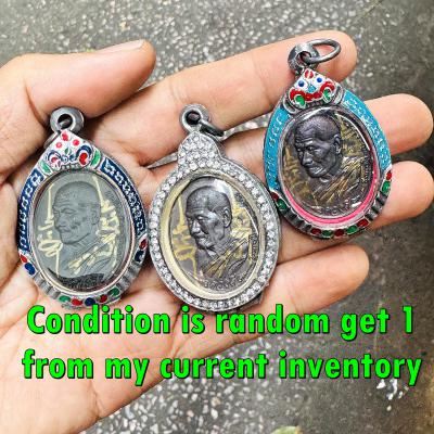 Silver Casing Good Lucky Medal Wealth Change Fortune MahaSila Thai Amulet #18088