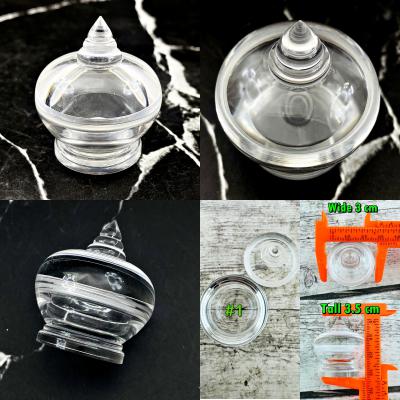 Empty Box Pagoda Acrylic Clear Case Buddha Relic Stupa 3.5cm Thai Amulet #18123