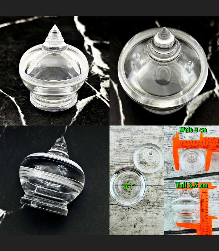 Empty Box Pagoda Acrylic Clear Case Buddha Relic Stupa 3.5cm Thai Amulet #18123