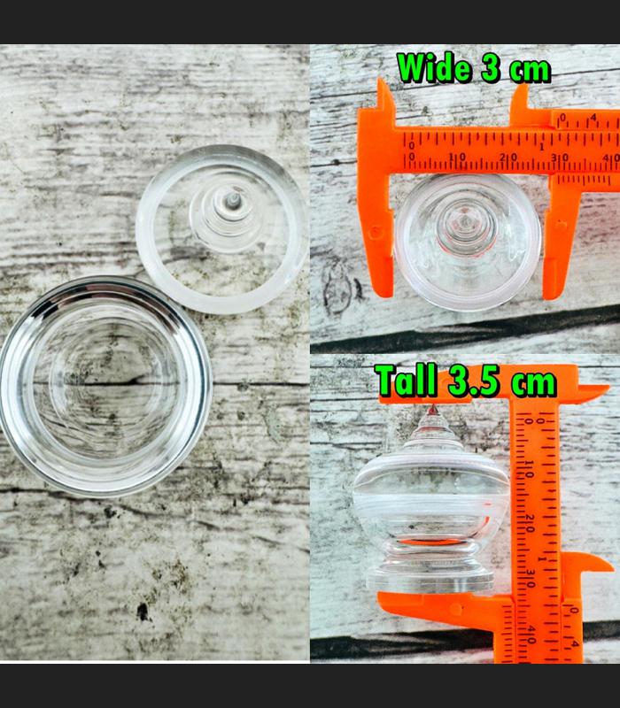 Empty Box Pagoda Acrylic Clear Case Buddha Relic Stupa 3.5cm Thai Amulet #18123