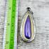 Leklai Kaew Tooth Naga Eye Healing Crystal Stone Charm Purple Thai Amulet #18127