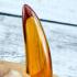 Leklai Kaew Tooth Naga Eye Healing Crystal Stone Orange Rich Thai Amulet #18129
