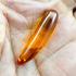 Leklai Kaew Tooth Naga Eye Healing Crystal Stone Orange Rich Thai Amulet #18129