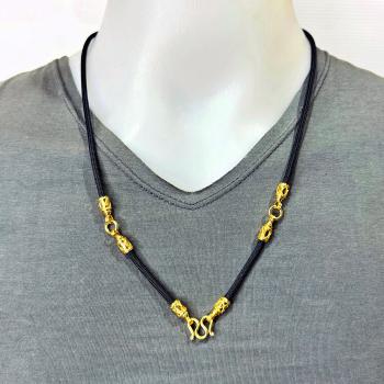 Necklace 30cm Chain Nylon Cord Metal 3hook Gold Plated Wearing Thai Amulet 18136