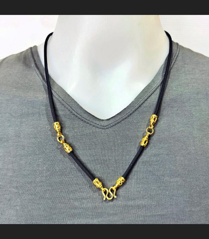 Necklace 30cm Chain Nylon Cord Metal 3hook Gold Plated Wearing Thai Amulet 18136