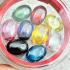 Set 9pcs Naga Eye Leklai Magic Rich Healing Stone Oval Crystal Thai Amulet 18138