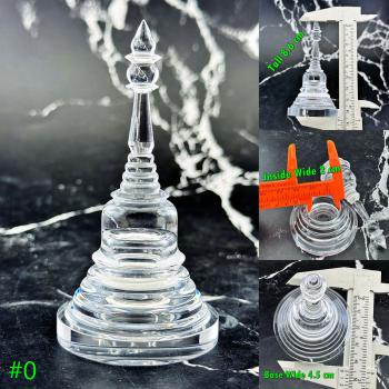Empty Box Pagoda Stupa Buddha Relic Case Clear Acrylic 8.5cm Thai Amulet #18140
