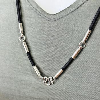 Necklace 30cm Chain Nylon Cord Metal 3hook Stainless Wearing Thai Amulet #18141