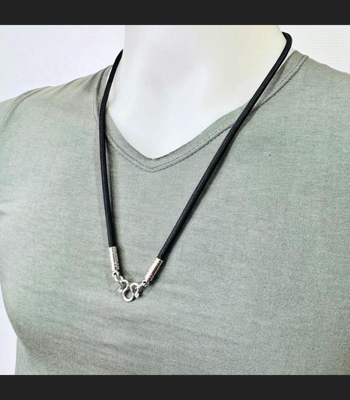 Necklace Cord Chain Nylon Metal Stainless 1hook 30cm Wearing Thai Amulet #18142