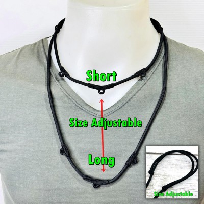 Necklace Chain Nylon Cord 3hook Adjustable Long Woven Rope Diy Thai Amulet 18143