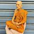 Lifelike 16cm Wax Art Monk Statue Lp Kuay Guay Watkositaram Thai Amulet #18144 Meditation 16cm