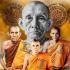 Lifelike 16cm Wax Art Monk Statue Lp Kuay Guay Watkositaram Thai Amulet #18144 Meditation 16cm