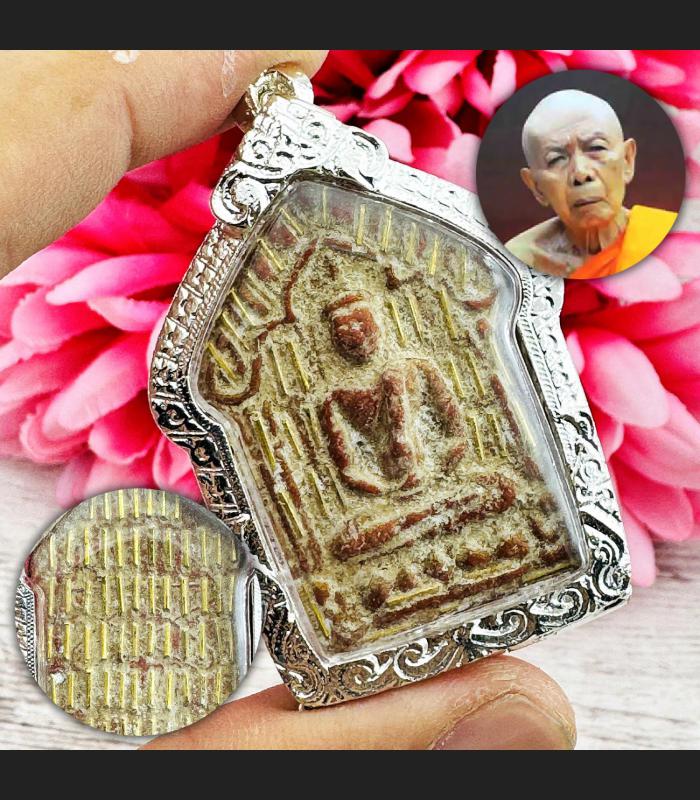Silver Casing Khunpaen 108takrut Ashes Tim Watlahanrai Be2515 Thai Amulet #18149