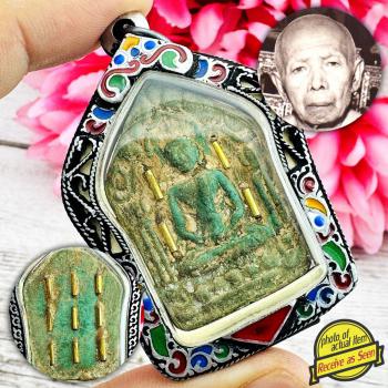 Silver Casing Wealth Khunpaen Tim WatRahanrai Takrut Be2515 Thai Amulet #18157