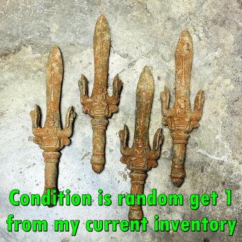 Antique Khmer Rust Bronze Warrior King Naga Protection Buddha Bayon Angkor 18162