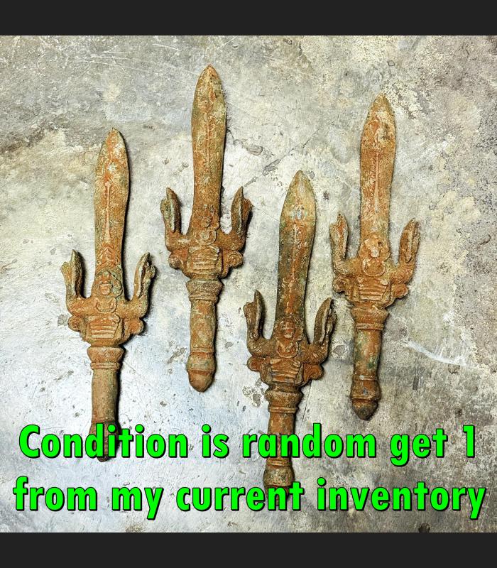 Antique Khmer Rust Bronze Warrior King Naga Protection Buddha Bayon Angkor 18162