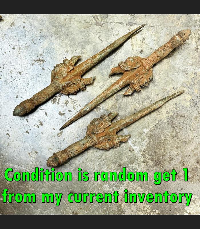 Antique Angkor Khmer Bronze Warrior Lersri Hermit Deity Guardian Bayon #18163
